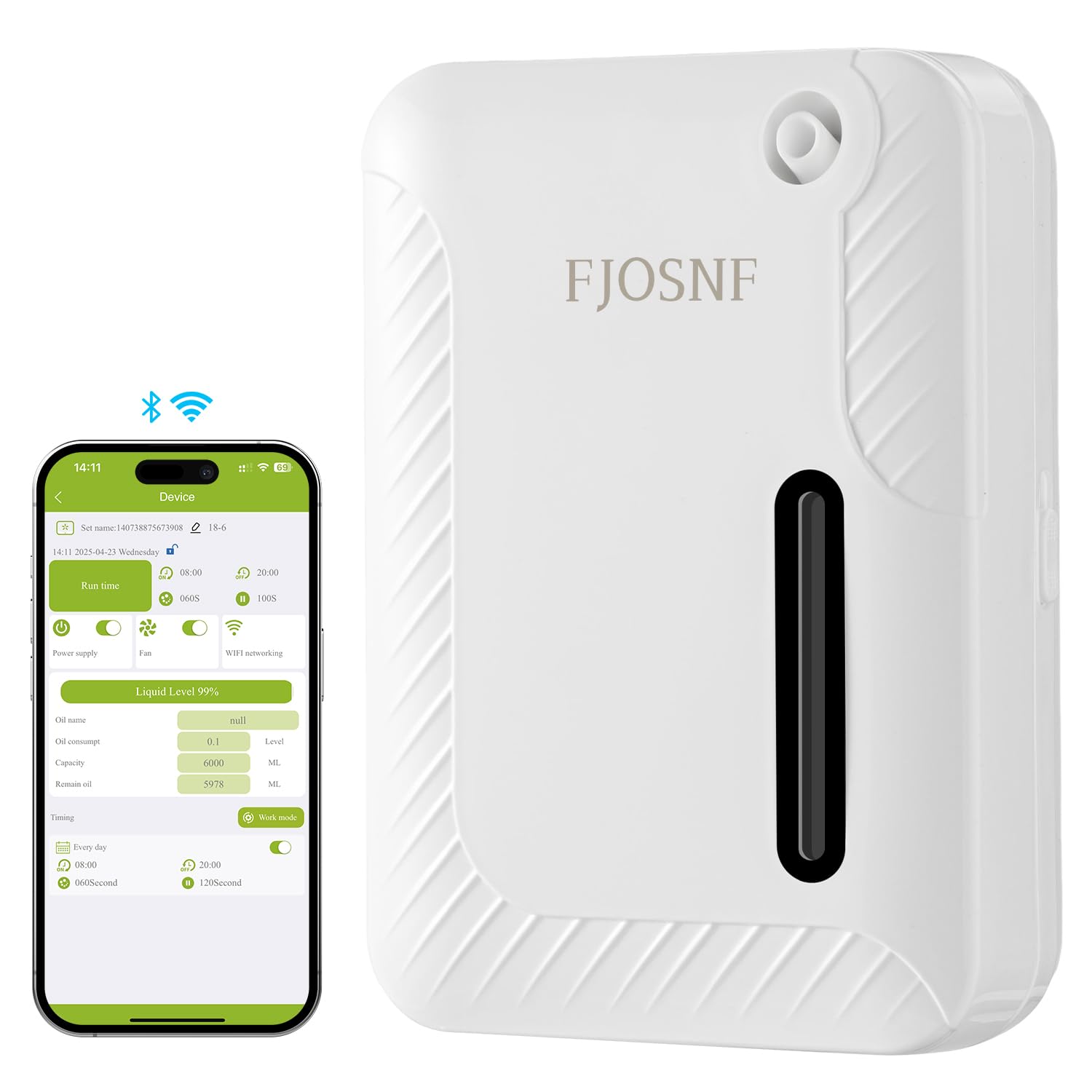 HCZMOPTP 2025 Waterless Diffuser – 2200 Sq Ft Coverage, 250ml, Bluetooth & WiFi App Control