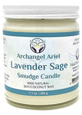 Heal The Masses Lavender Sage Candle - Archangel Ariel Candle for Chakra Healing & Energy Cleansing - Reiki Charged White Sage Candle (7 oz)
