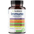 HealBlend 10 in 1 Immune Support Supplement Booster – Elderberry, Zinc, Echinacea, Turmeric, Probiotics | Adults 120 Capsules