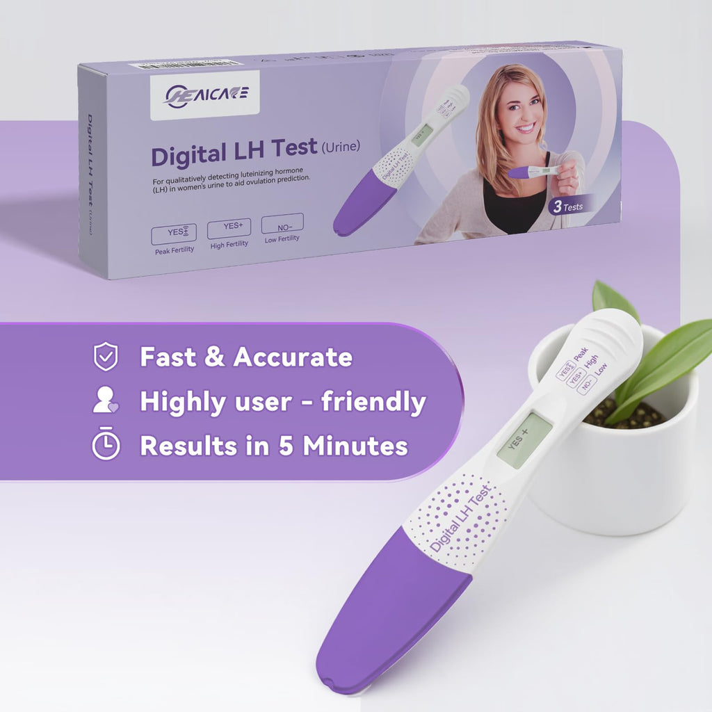 HealCare 99% Accurate Digital LH Test | At-Home Ovulation Kit - 3-Pack