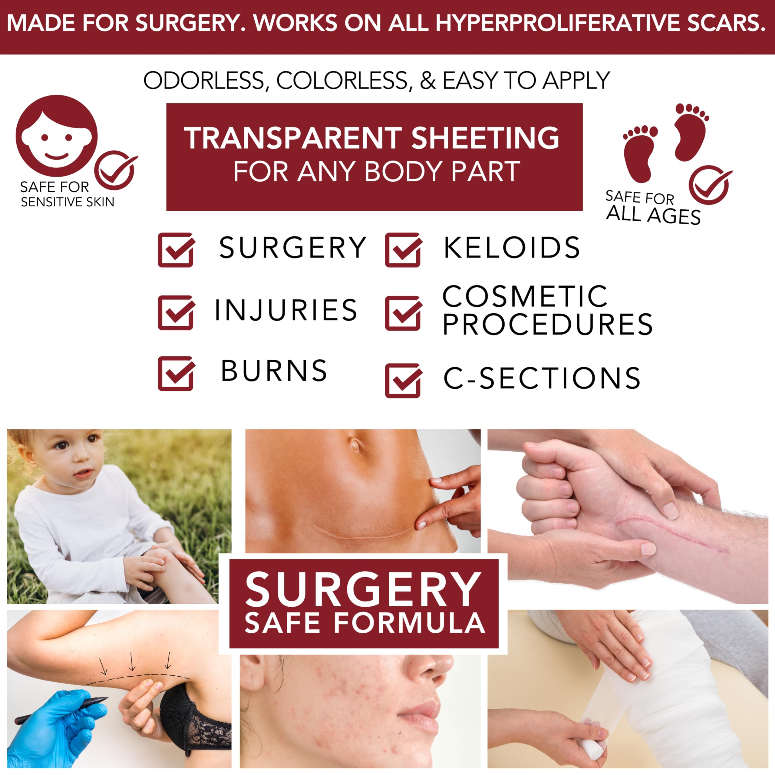HealFast Physician-Formulated Silicone Scar Gel | Medical-Grade Crosspolymer Sheet for Face & Body