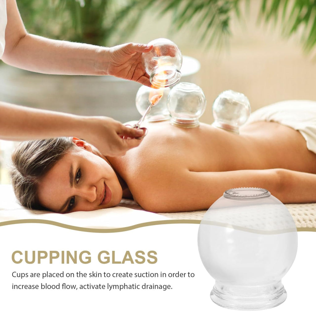 Healifty 6Pcs Glass Cupping Therapy Set – Vacuum Cupping for Massage & Fatigue Relief (No. 2)