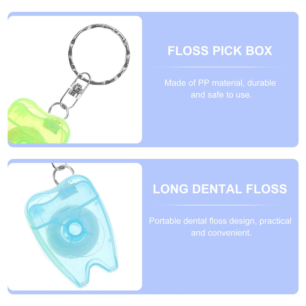 Healifty Dental Floss Mini Box with Keychain - 5 Pcs | Travel Floss Picks