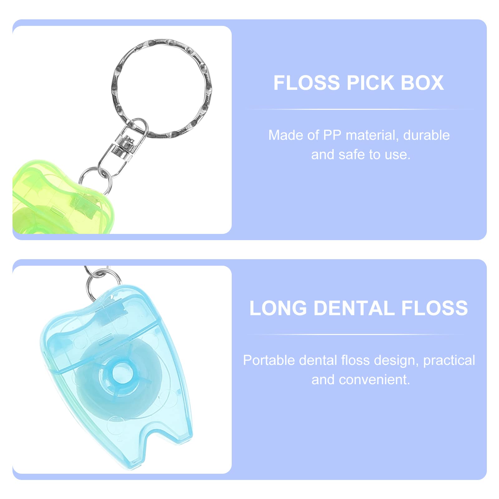 Healifty Dental Floss Mini Box with Keychain - 5 Pcs | Travel Floss Picks