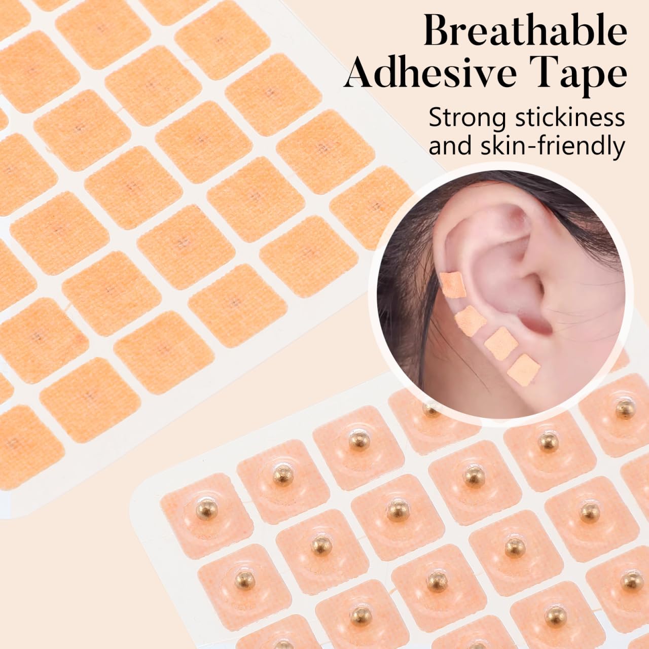 Healifty 600 Magnetic Ear Seeds – Stainless Steel Ear Patches for Headache, Back Pain