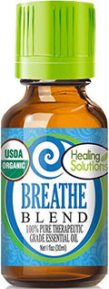 Healing Solutions Breathe Easy Organic Essential Oil - 1 oz (30ml) - Pure & Undiluted