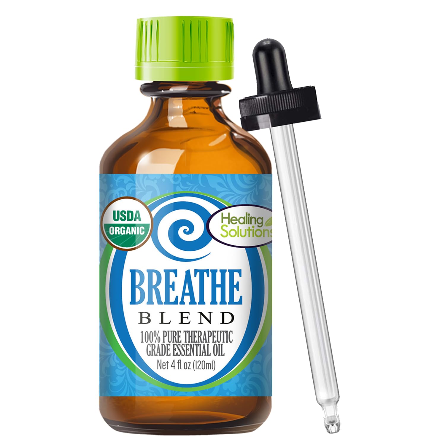 Healing Solutions Breathe Essential Oil Blend – 4 oz, Organic & Pure