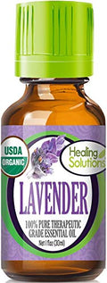 Healing Solutions Lavender Essential Oil 1 oz – Organic, Pure & Undiluted for Skin & Hair
