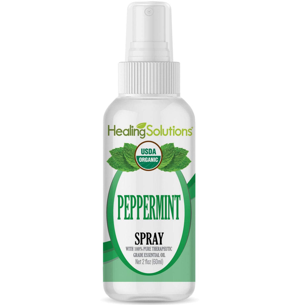 Healing Solutions Organic Peppermint Spray – 2 oz | USDA Organic Essential Oil Mist