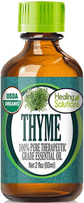 Healing Solutions Organic Thyme Essential Oil, 2 fl oz (60 ml) – 100% Pure & USDA Organic