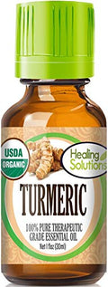 Healing Solutions Turmeric Essential Oil - Organic 1 oz / 30 ml, Pure & Undiluted
