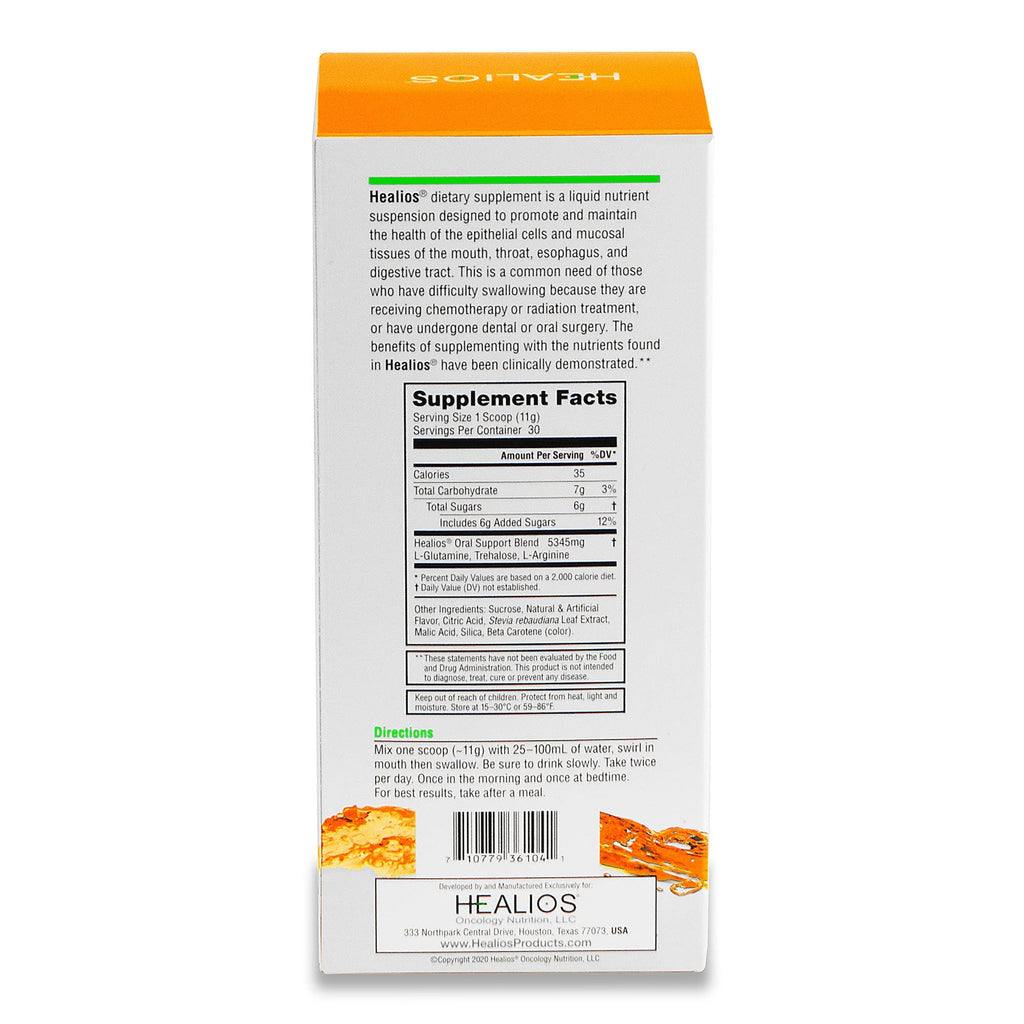 Healios Orange Flavor Glutamine Powder for Oral Health – 11.64 oz