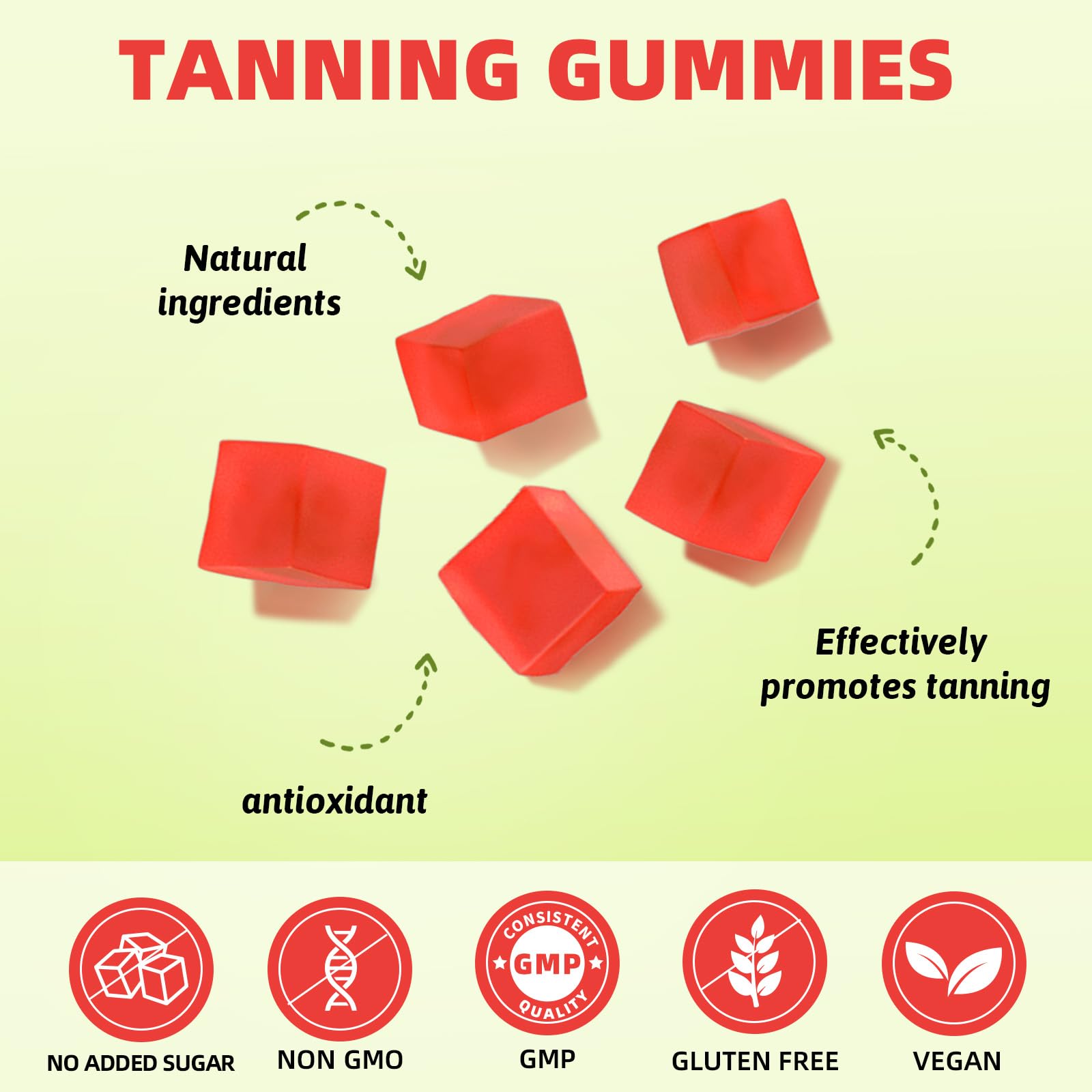 HEALOADING Tanning Gummies - Bronzing Supplement with Astaxanthin, Lycopene & Beta Carotene | Vegan & Non-GMO (30-Day)