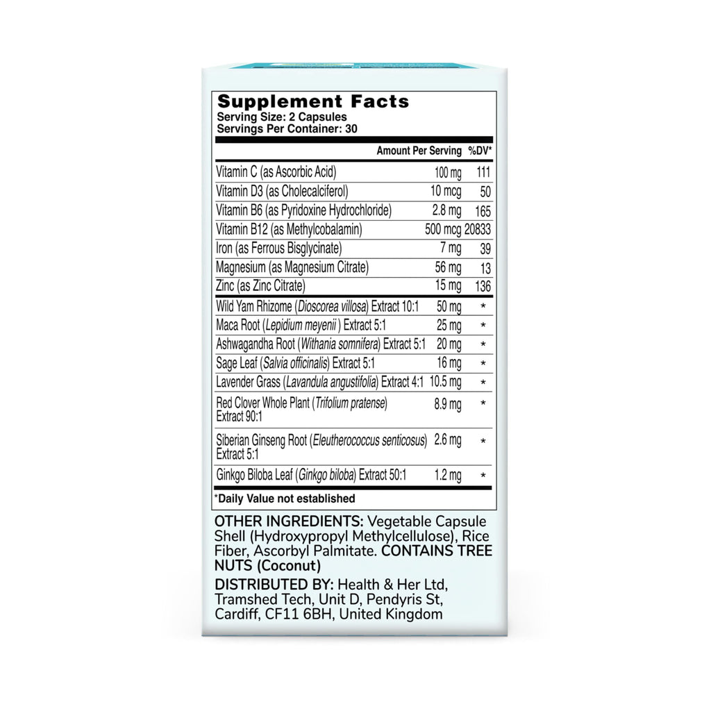 Health & Her Perimenopause Supplement for Women – UK’s No.1, Vegan & Gluten-Free (60 ct)