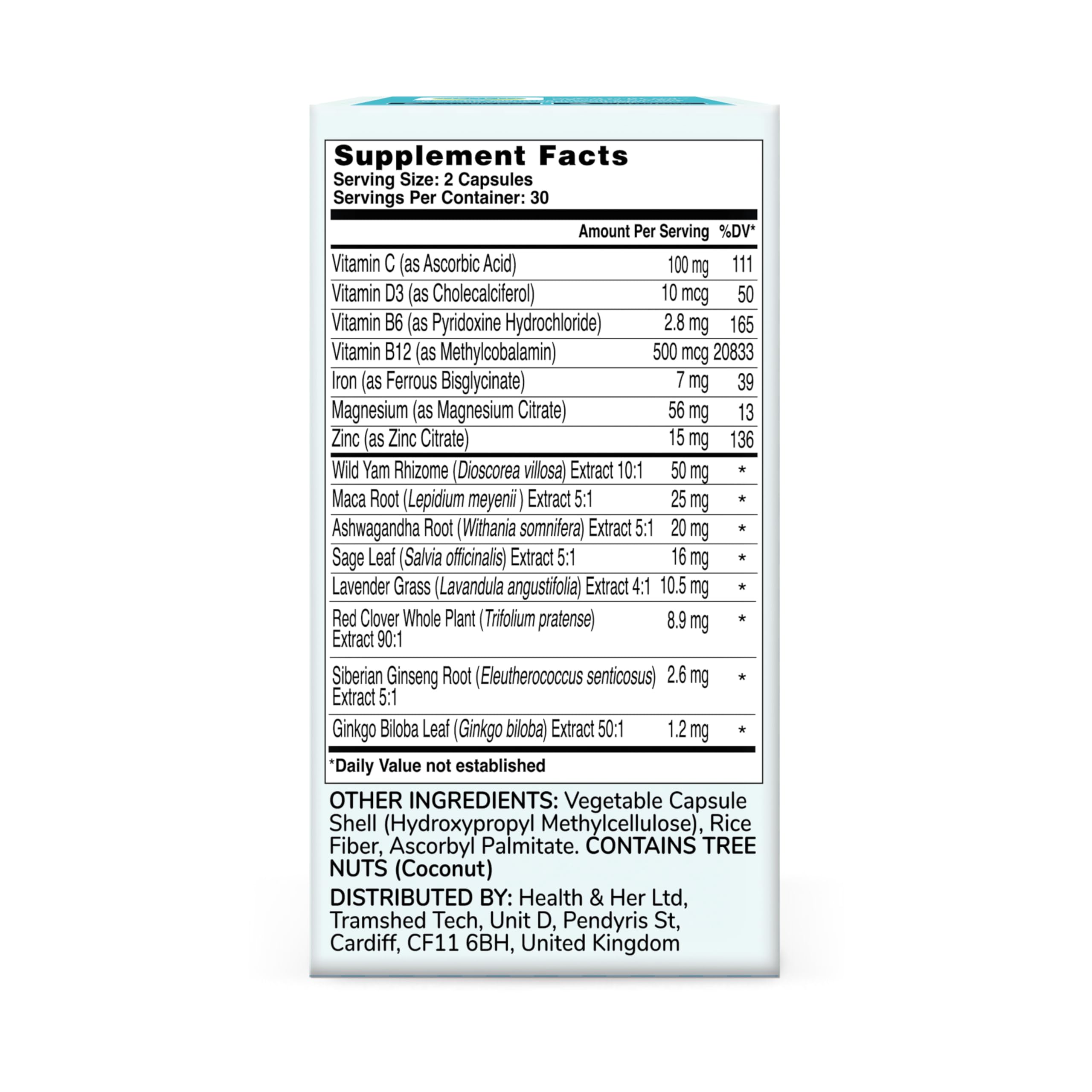 Health & Her Perimenopause Supplement for Women – UK’s No.1, Vegan & Gluten-Free (60 ct)