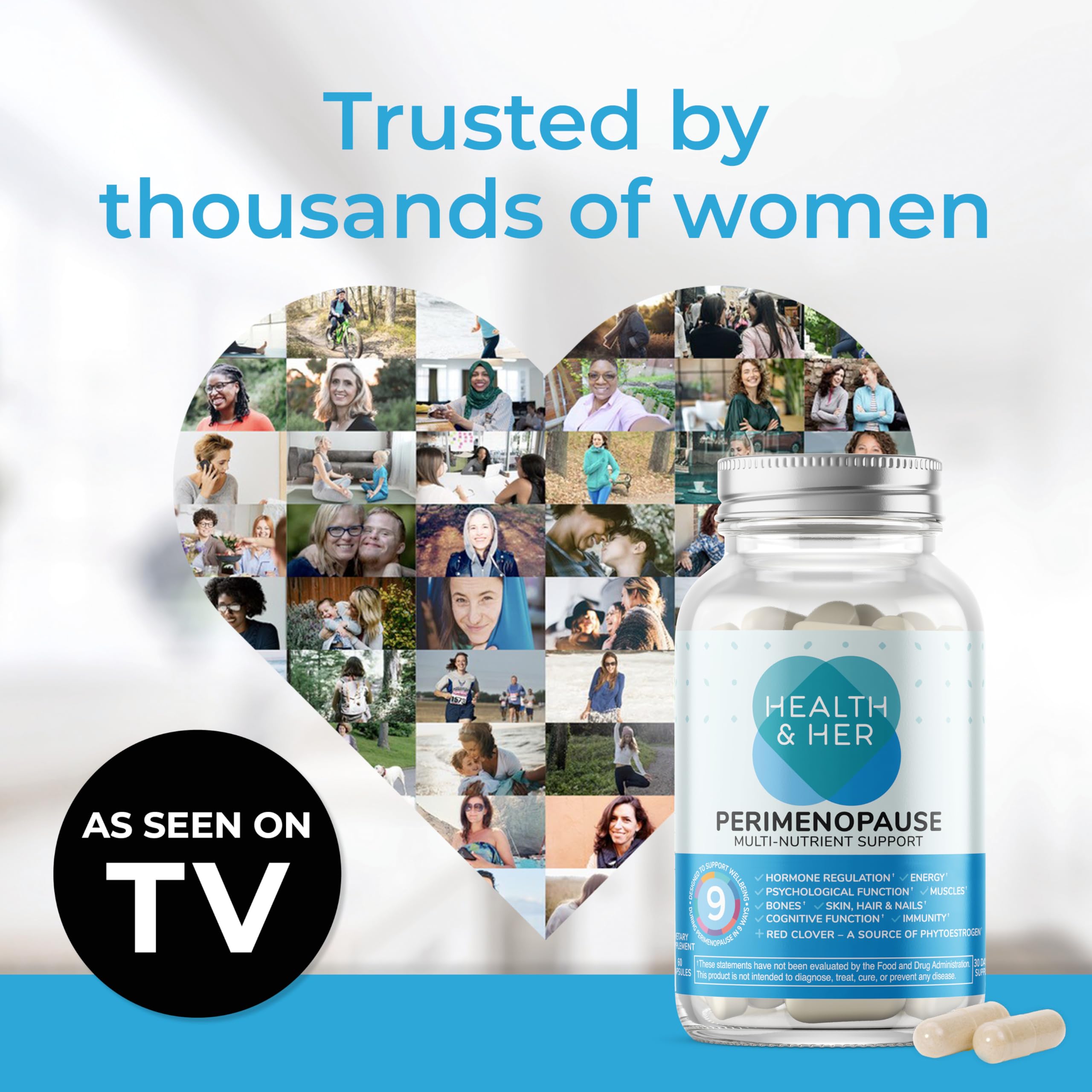 Health & Her Perimenopause Supplement for Women – UK’s No.1, Vegan & Gluten-Free (60 ct)