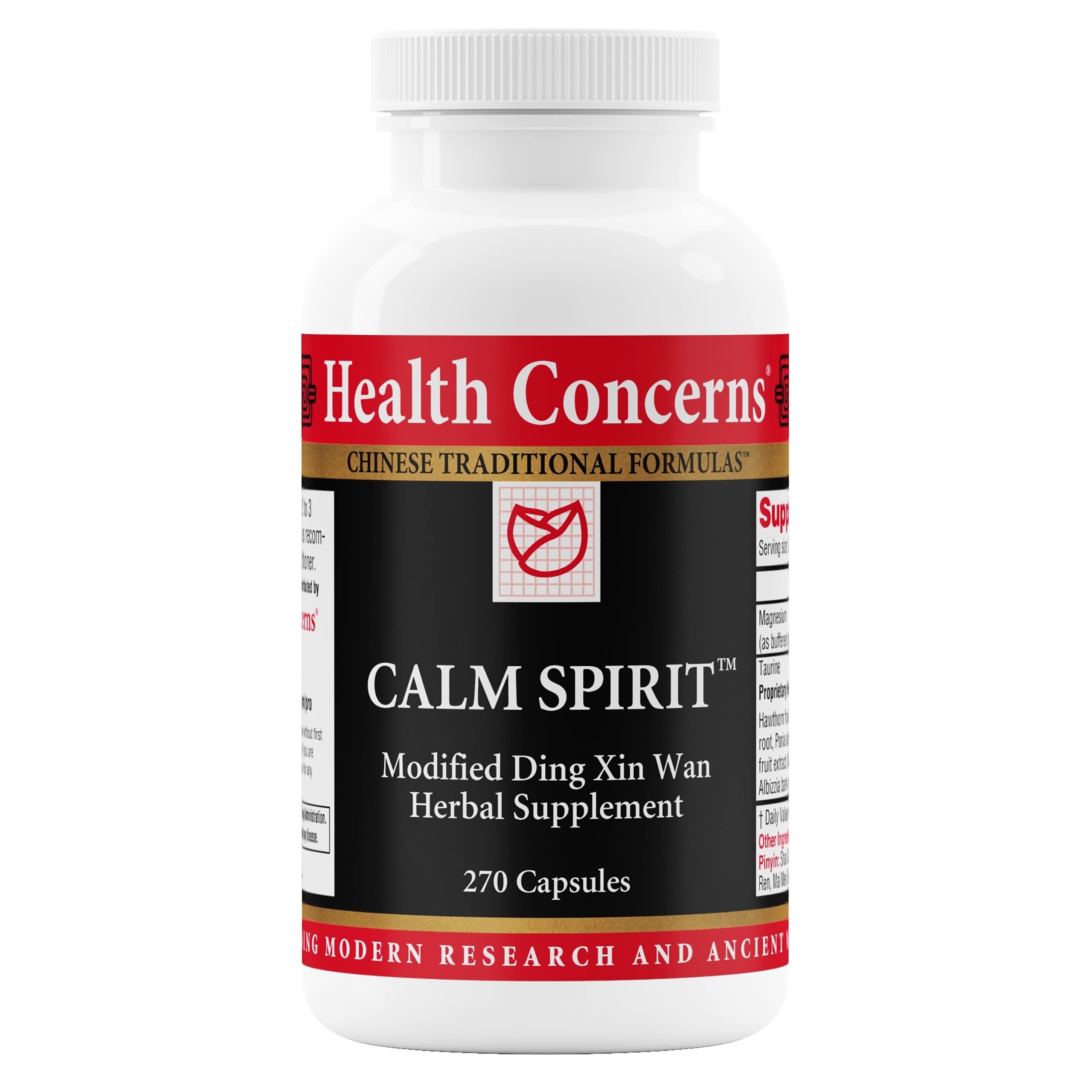 Health Concerns Calm Spirit – Stress Relief Supplement with Chinese Herbal Blend, Magnesium Glycinate & Taurine | 270 Capsules