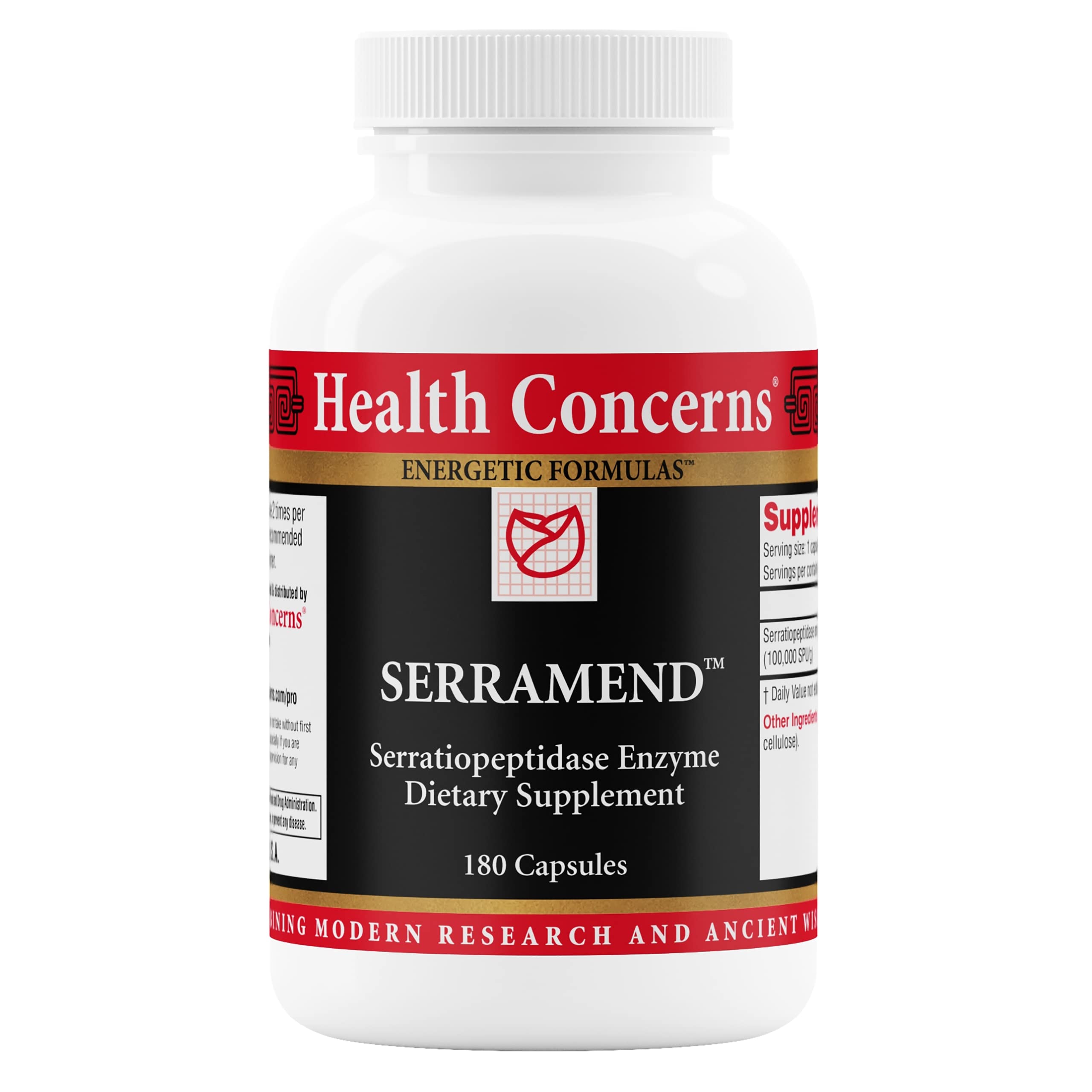 Health Concerns Serramend – Immune Defense Support Supplement – Serrapeptase Proteolytic Enzyme – Blood Circulation – Chinese Herbal Supplement for Men & Women – 180 Capsules