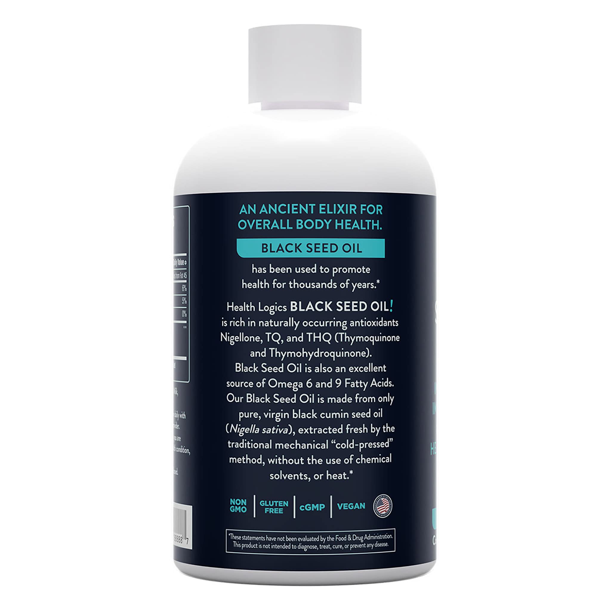 Health Logics Black Seed Oil - Cold Pressed Black Cumin Seed Oil 6 oz | Omega 6 & 9