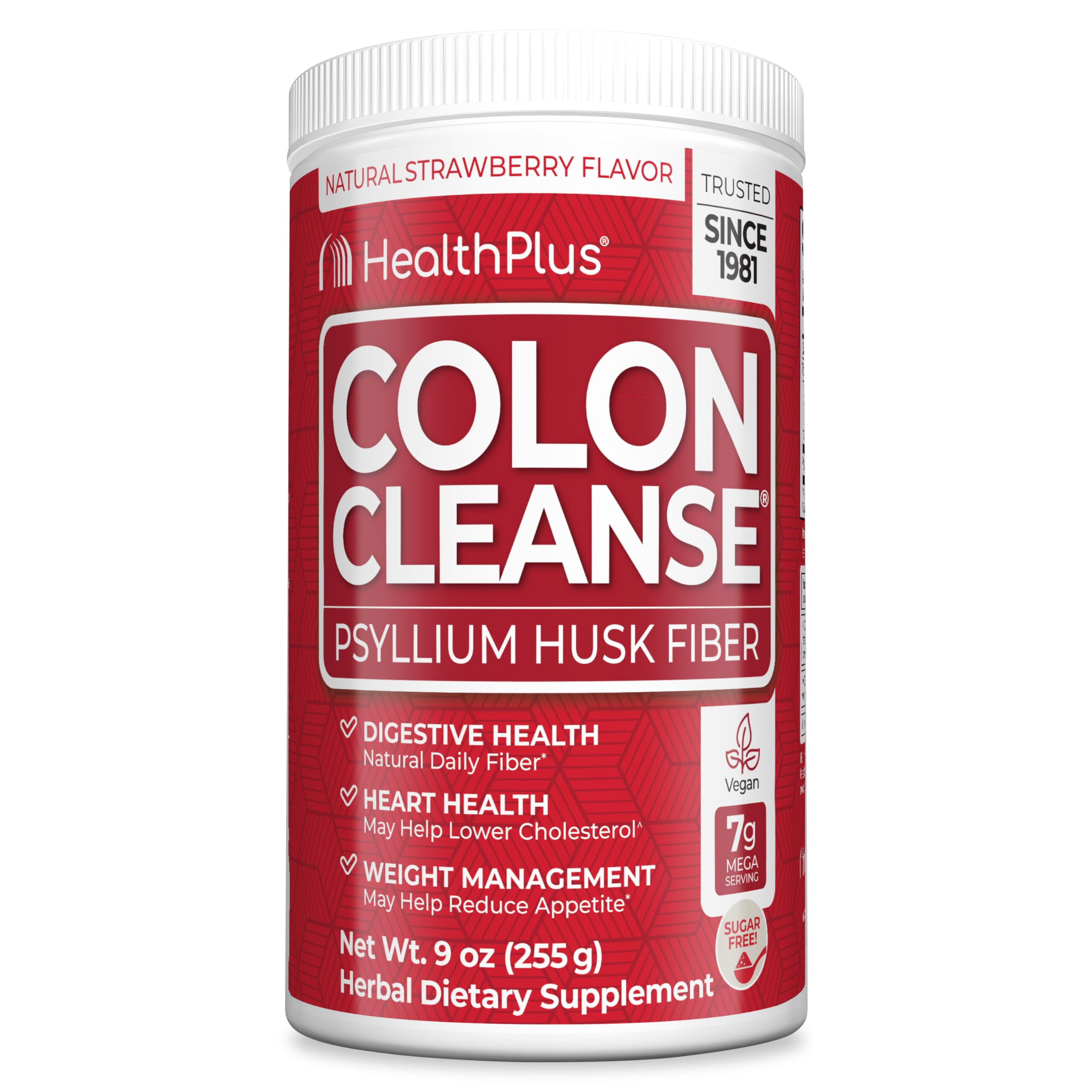 Health Plus Colon Cleanse - Psyllium Husk, Strawberry, 9 oz, 36 Servings