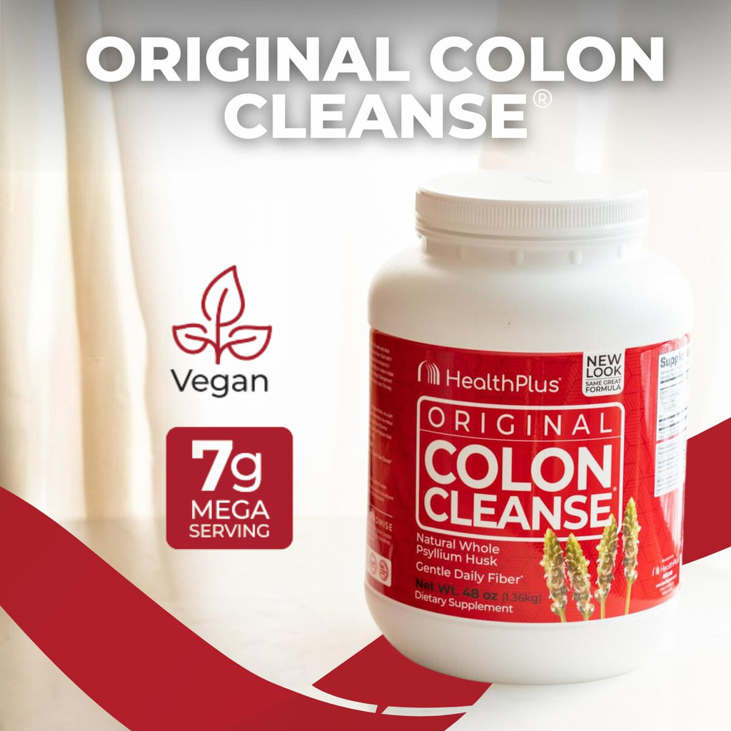 Health Plus Colon Cleanse Digestive Support - All-Natural Daily Fiber for Regularity & Bloating Reduction | Heart Health | 48 oz, 194 Servings
