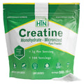 Health Thru Nutrition Creatine Monohydrate Micronized Powder 500g – Unflavored, 5g Scoop | Non-GMO & Vegan