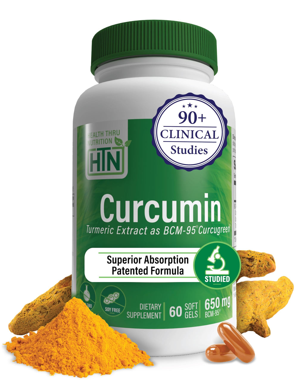 Health Thru Nutrition Curcumin 650mg BCM-95 Curcugreen | High Absorption Turmeric