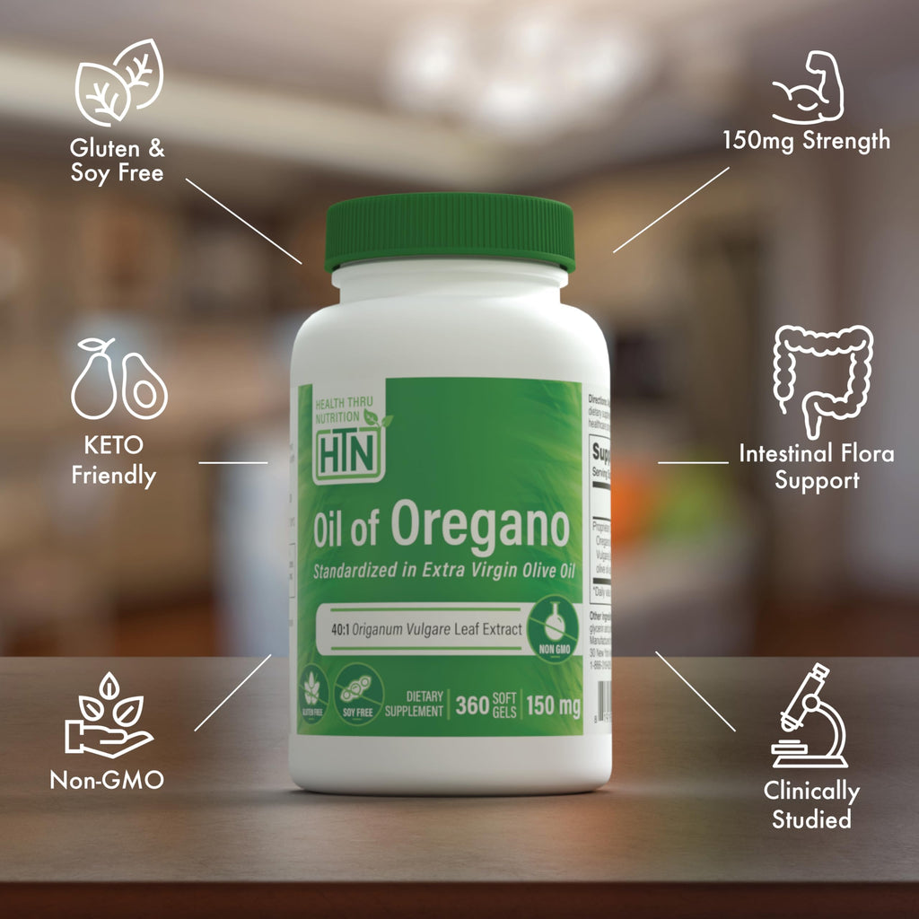 Oil of Oregano 360 Mini-Softgels – 40:1, 600mg Oregano in EVOO | Non-GMO