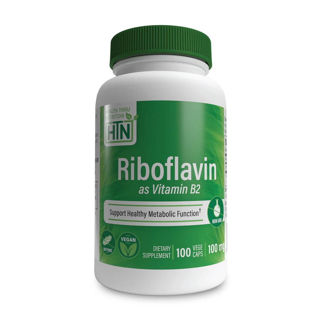 Health Thru Nutrition Riboflavin 100mg VegeCaps | Energy Metabolism & Nervous System Support