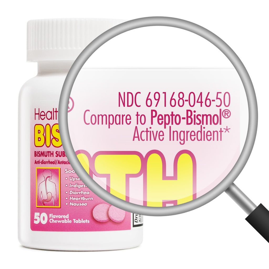 HealthA2Z Bismuth Subsalicylate 262mg | Multi-Symptom Digestive Support | 50 Count (Pack of 2)
