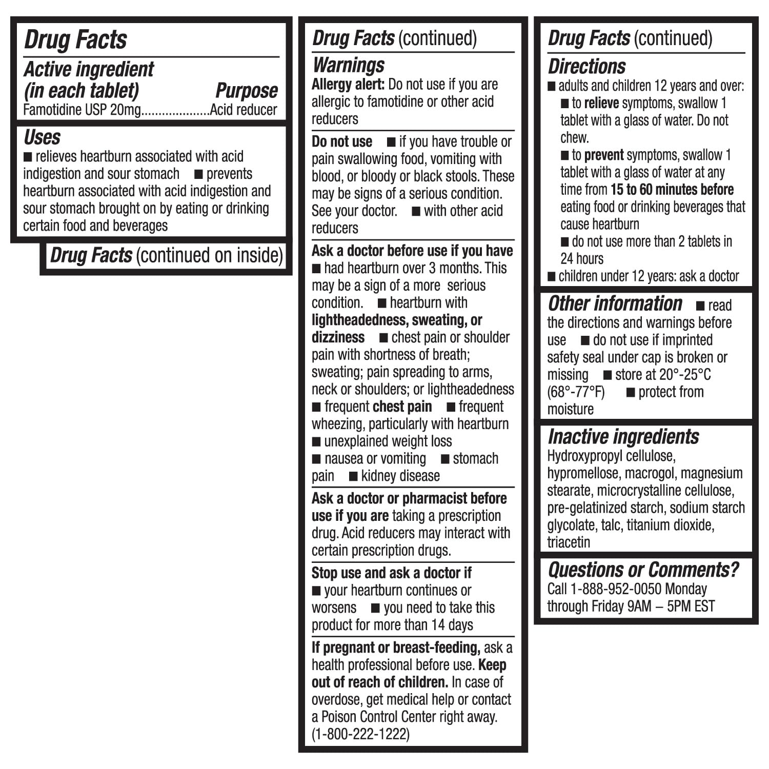 HealthA2Z Acid Reducer (Famotidine 20 mg) – Maximum Strength Heartburn Relief | 365 Tablets