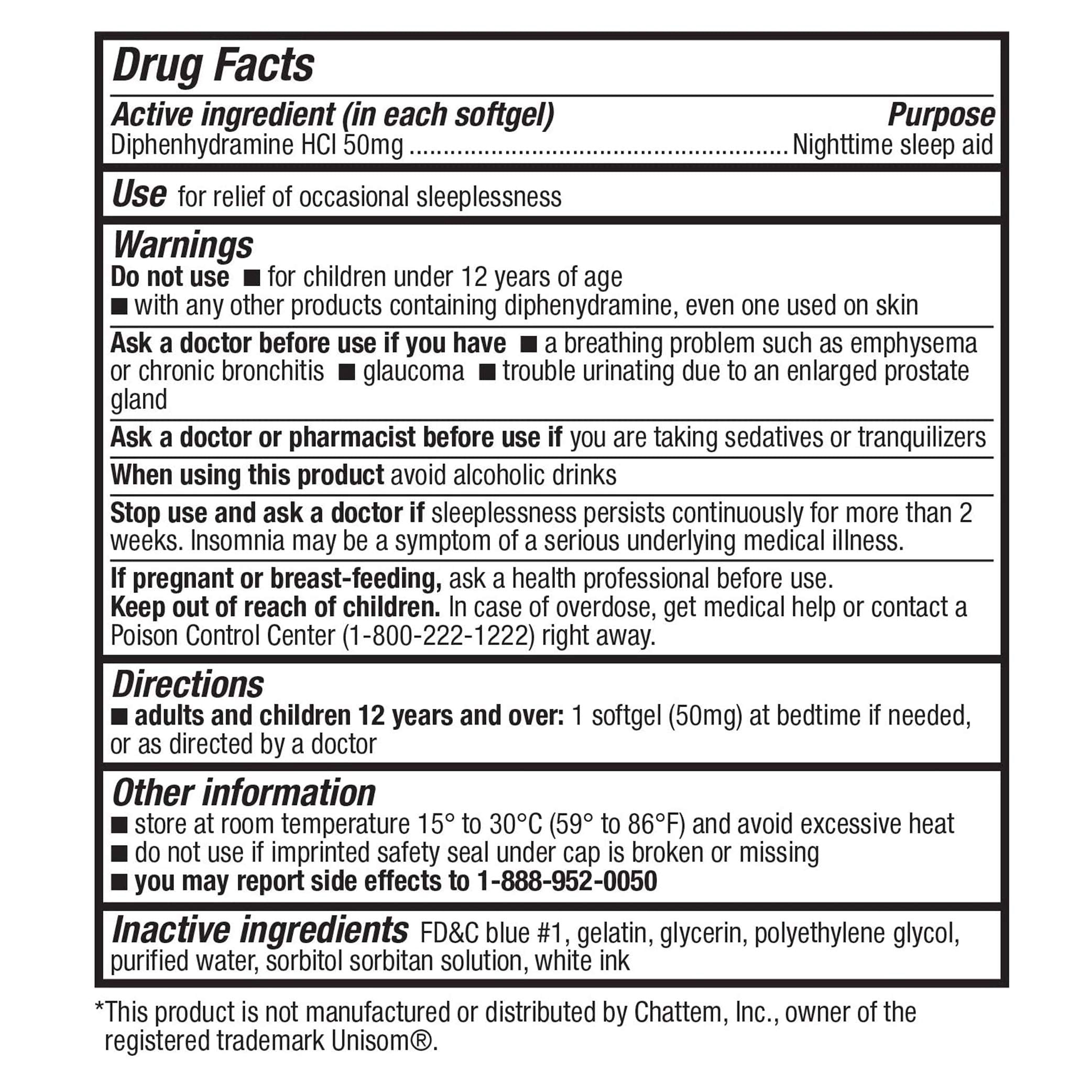 HealthA2Z Sleep Aid Softgels 50mg, 100 Count | Non Habit-Forming Nighttime Support
