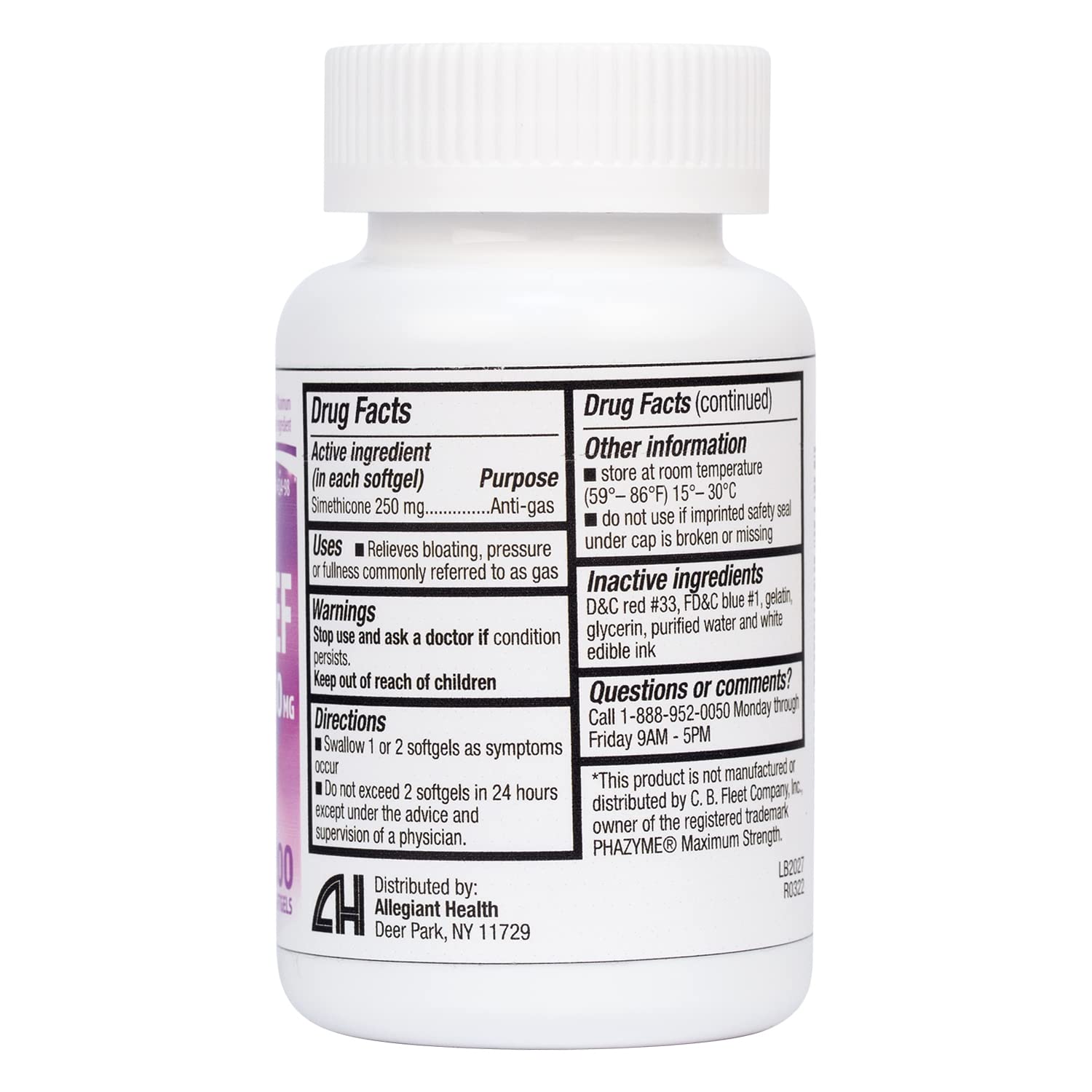 HealthA2Z Gas Relief Simethicone 250mg | Fast Gas Relief (200 Softgels)