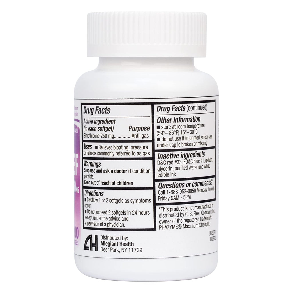 HealthA2Z Gas Relief Simethicone 250mg | Fast Gas Relief (200 Softgels)