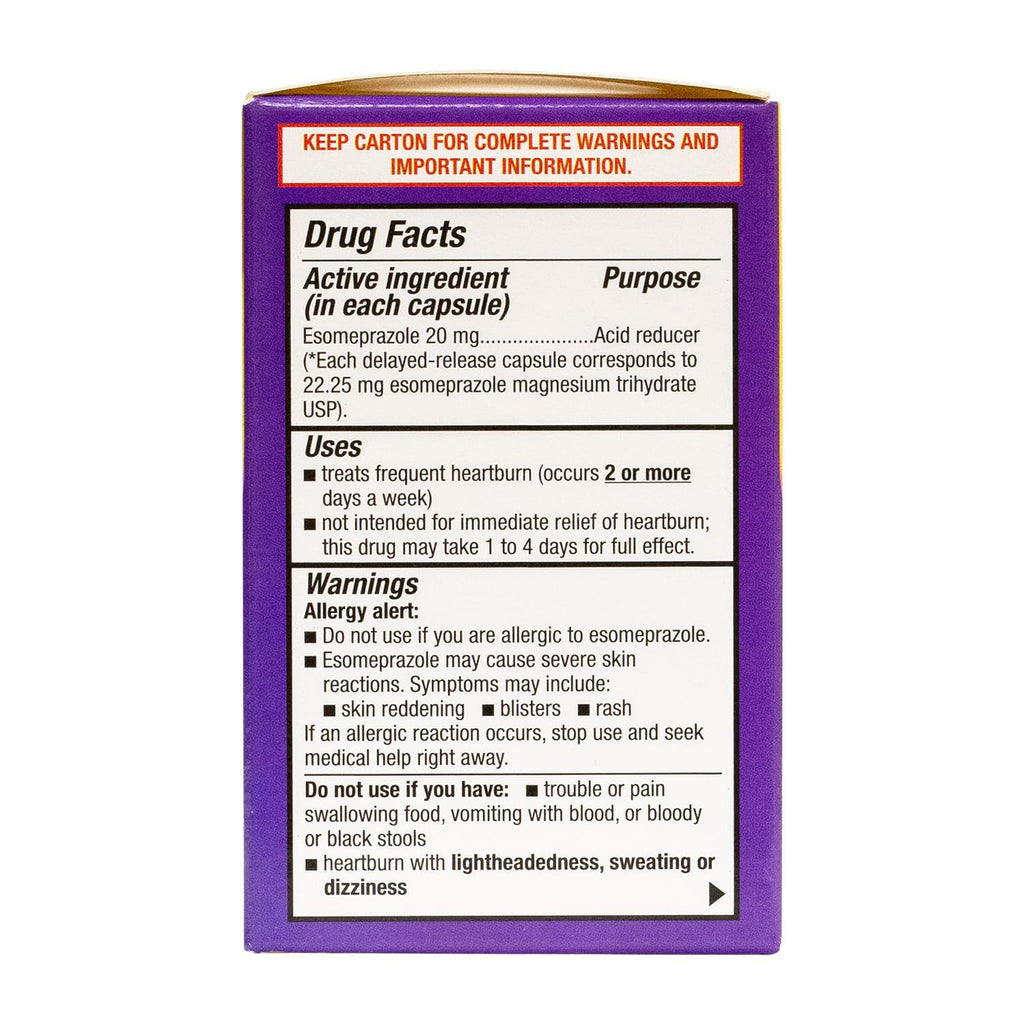HealthA2Z Esomeprazole Magnesium 20mg | 24-Hour Heartburn Relief | 42 Count