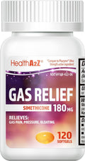 HealthA2Z Gas Relief Simethicone 180 mg | 120 Softgels | Fast Gas Relief