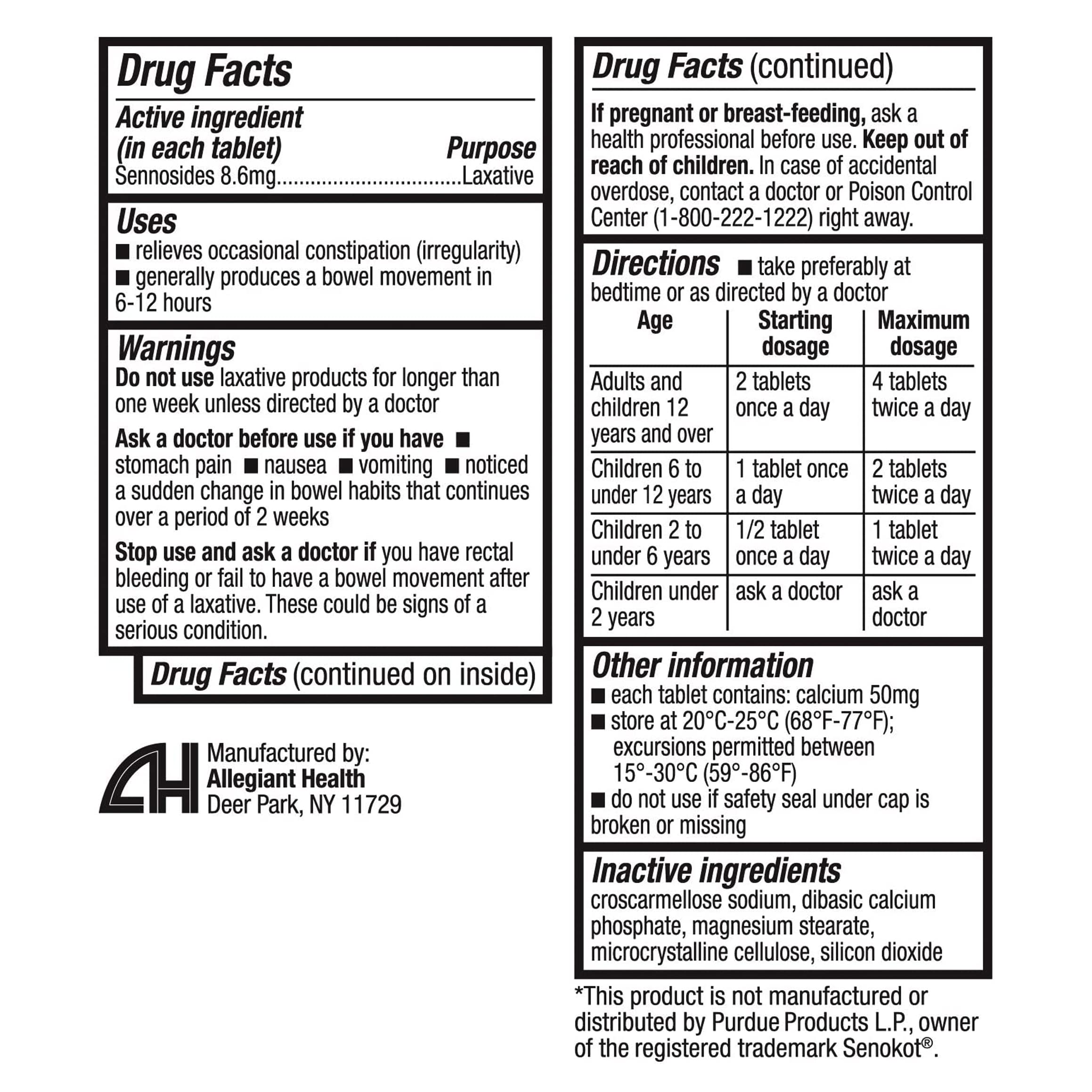 HealthA2Z Senna Laxative – 300 Count, Natural Vegetable Laxative with Sennosides 8.6 mg | Overnight Relief