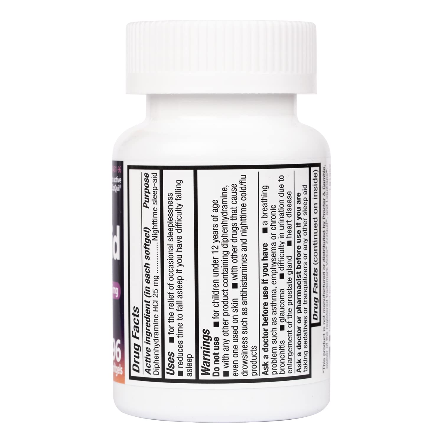 HealthA2Z Sleep Aid Softgels – Diphenhydramine HCl 25 mg, Non-Habit Forming, 96 Softgels