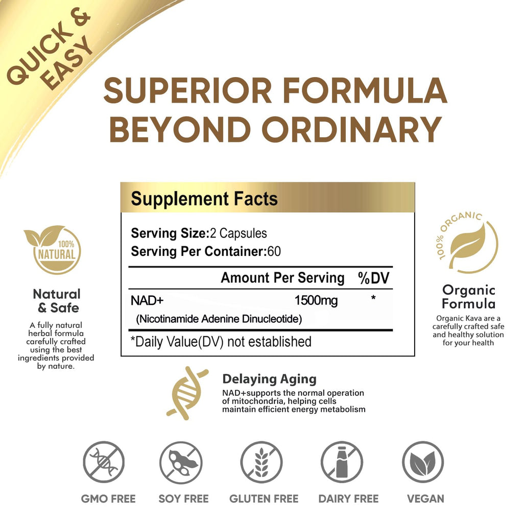 NADH 1500 mg with Resveratrol – 120 Caps | NMN Alternative for Cellular Energy & Anti-Aging