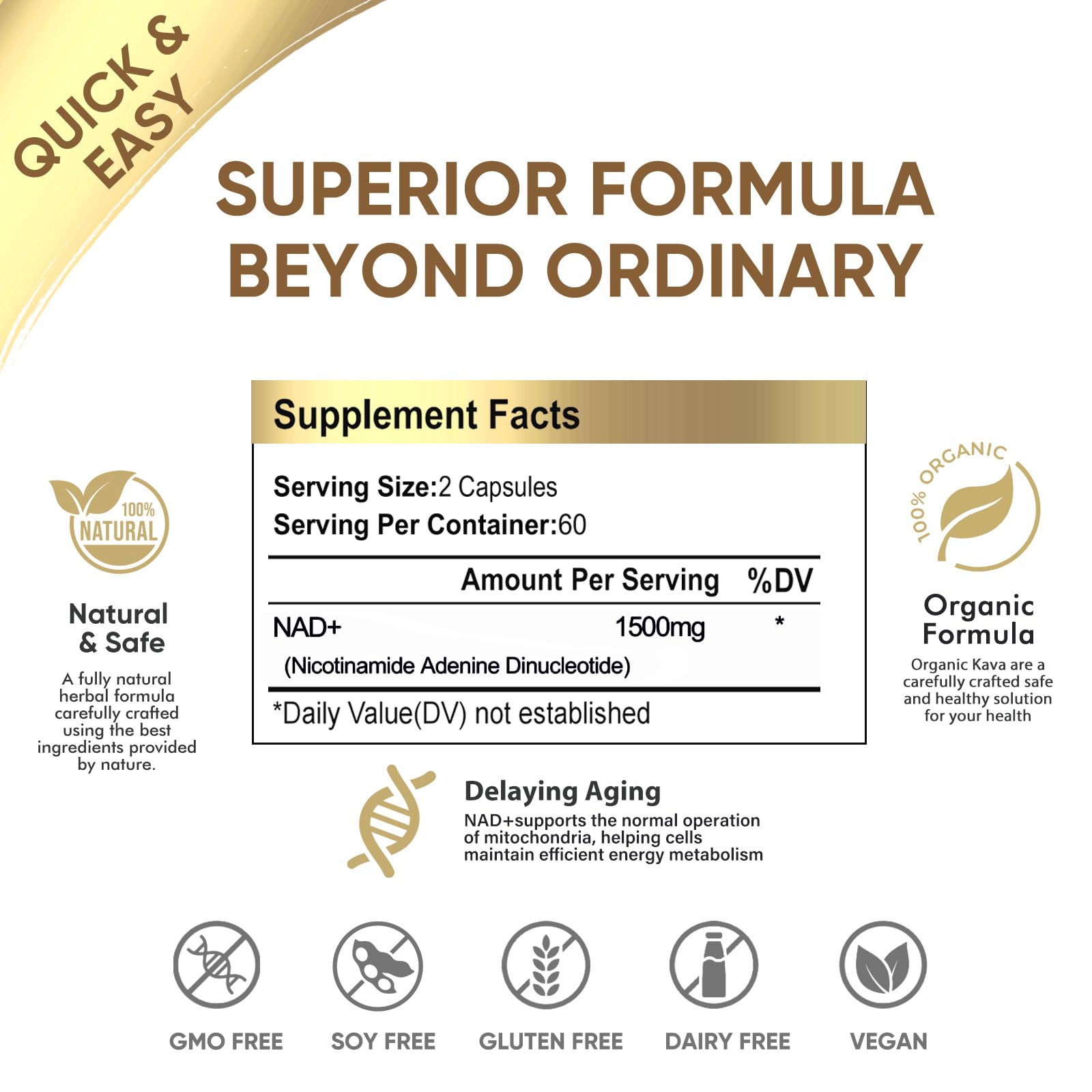 NADH 1500 mg with Resveratrol – 120 Caps | NMN Alternative for Cellular Energy & Anti-Aging