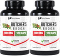 Healthfare Butcher’s Broom Capsules 2400mg – 120 Veg Capsules | Non-GMO, Gluten-Free (Pack of 2)