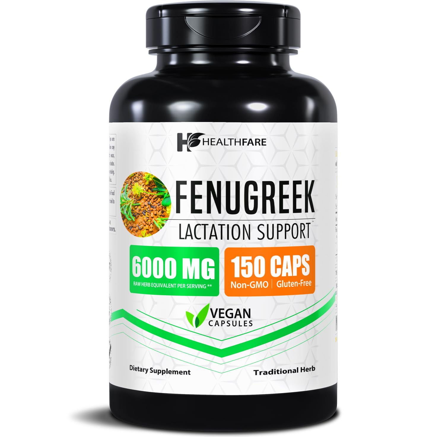 Healthfare Fenugreek Seed Extract 6000mg – 150 Vegan Capsules | Made in USA