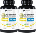 Healthfare Psyllium Husk Capsules 1500mg – 240 Veg Caps – Gluten-Free & Non-GMO Pack of 2