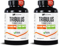 Healthfare Tribulus Terrestris for Men & Women | 32,500mg Ultra Potency Extract | 95% Saponins | 200 Capsules | Natural Strength, Energy & Stamina | Non-GMO, Gluten-Free, Made in USA (Pack of 2)