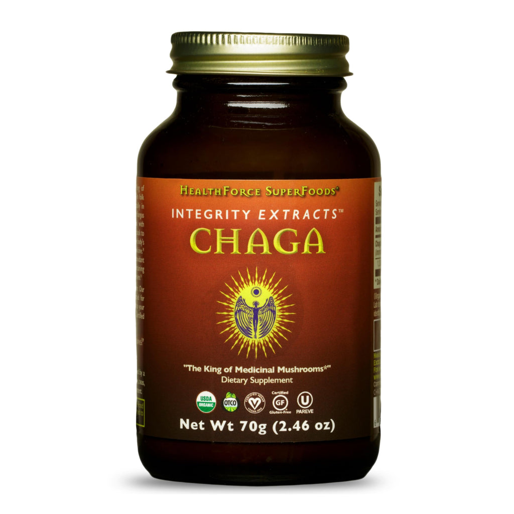 HealthForce SuperFoods Integrity Extracts Chaga Powder – 70 g | Organic, Vegan, Kosher, Gluten-Free