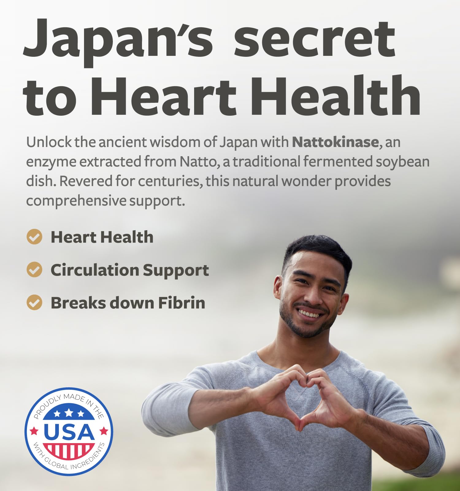 Healths Harmony Nattokinase 2000 FU (Non-GMO) Powerful Nattokinase Supplement Made from Naturally Fermented Soybeans - (2 Month Supply) 60 Vegan Natto Capsules