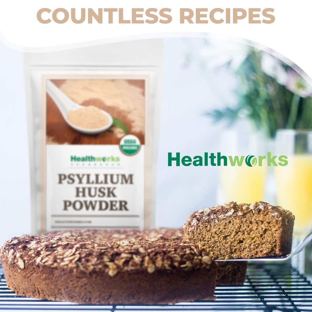 Healthworks Psyllium Husk Powder Organic - 32 Oz / 2 Lbs - Raw - Certified Organic - Finely Ground Powder from India - Keto, Vegan & Non-GMO - Fiber Support