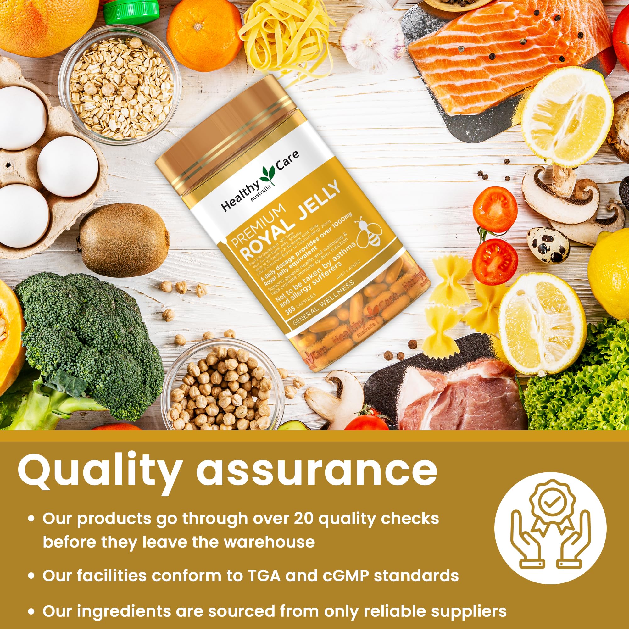 Healthy Care Royal Jelly 1000, 365 Capsules – Made in Australia