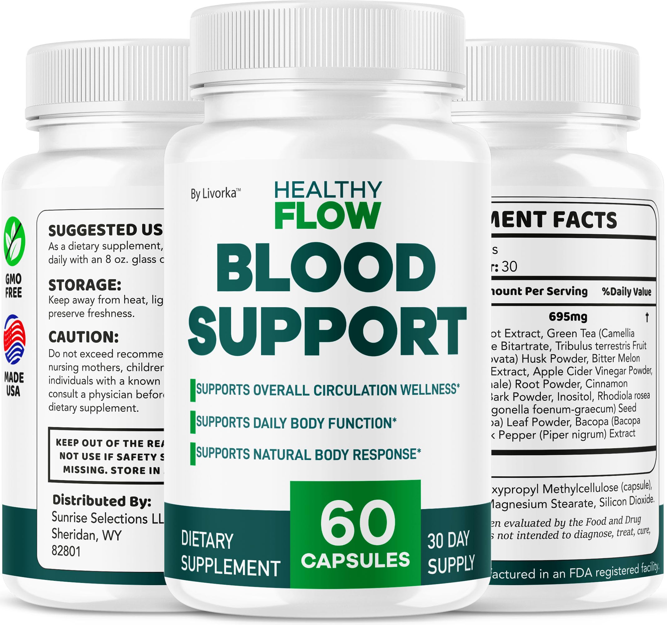 Healthy Flow Blood Support – Premium Daily Supplement (60 Capsules, 1 Month)