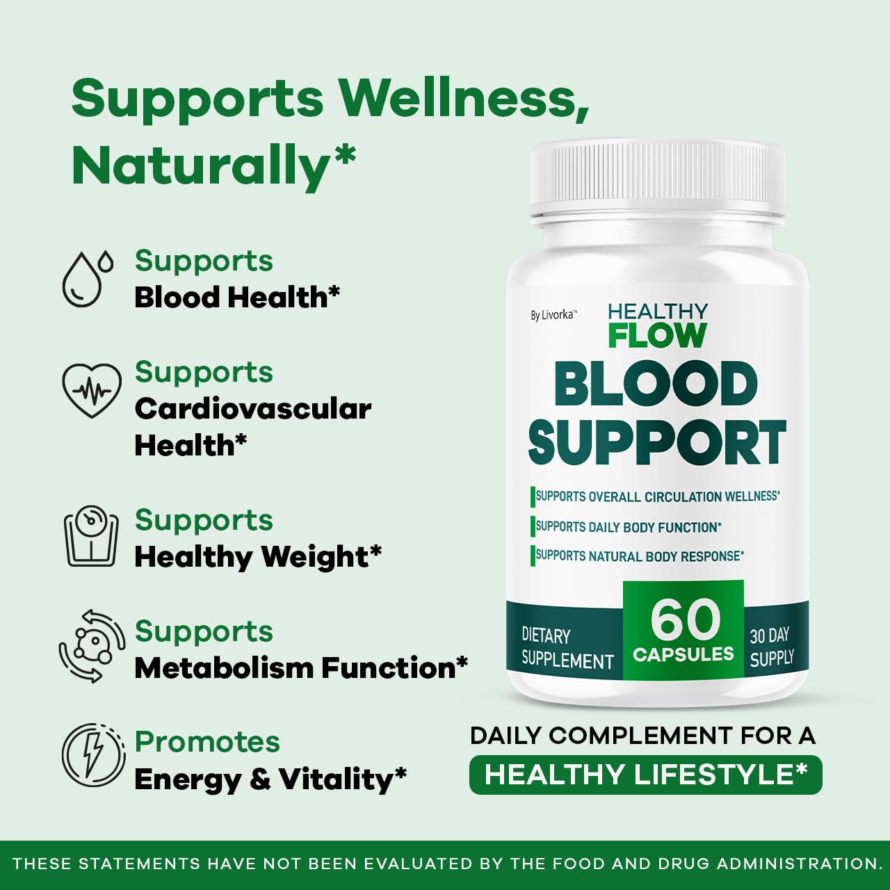 (2 Pack) Healthy Flow Blood Support – Premium Daily Capsules – 120 Count